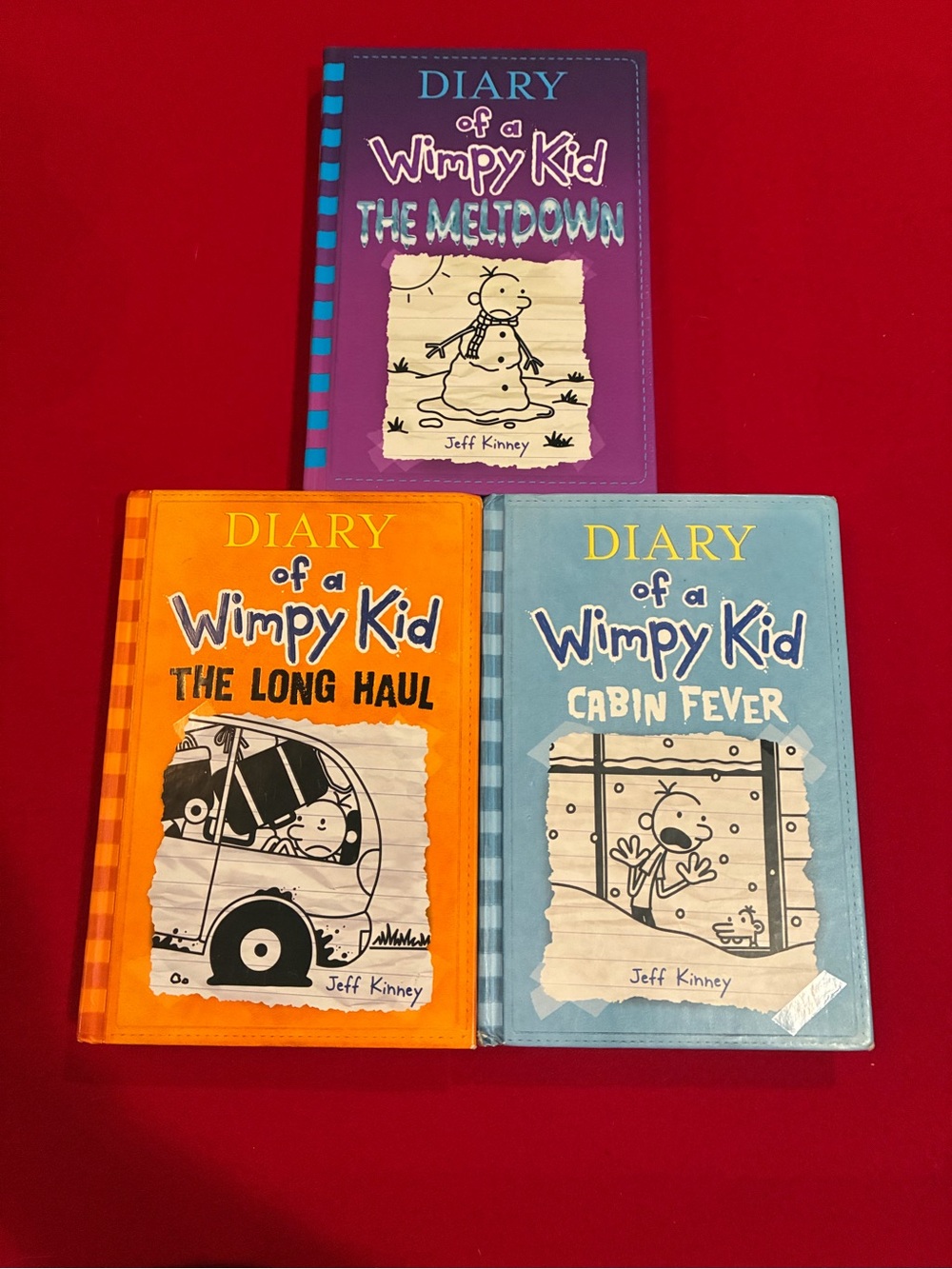 Diary of a wimpy kid Hardcover BooksThe Long Haul - Cabin Fever - The Meltdown